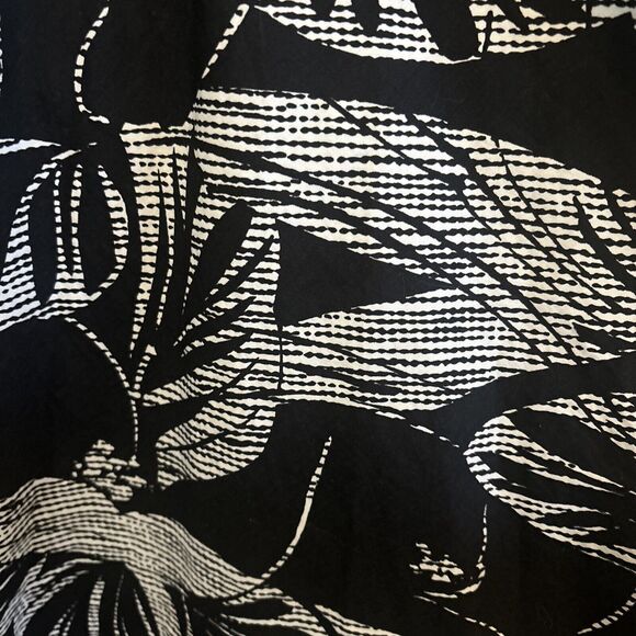 CHICO'S Midi Skirt LINED Sz 1 Full Black Palm Leaf Boho S/M (8/10) Broomstick - Picture 5 of 5